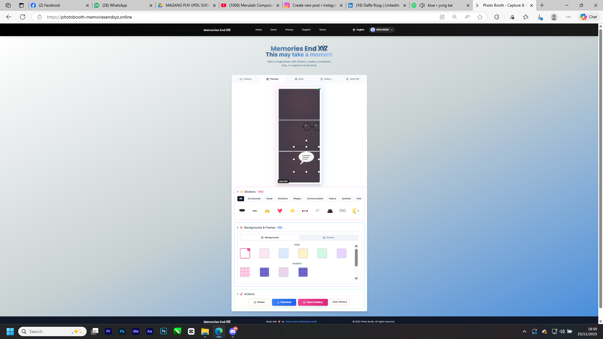 Photobooth Web Application